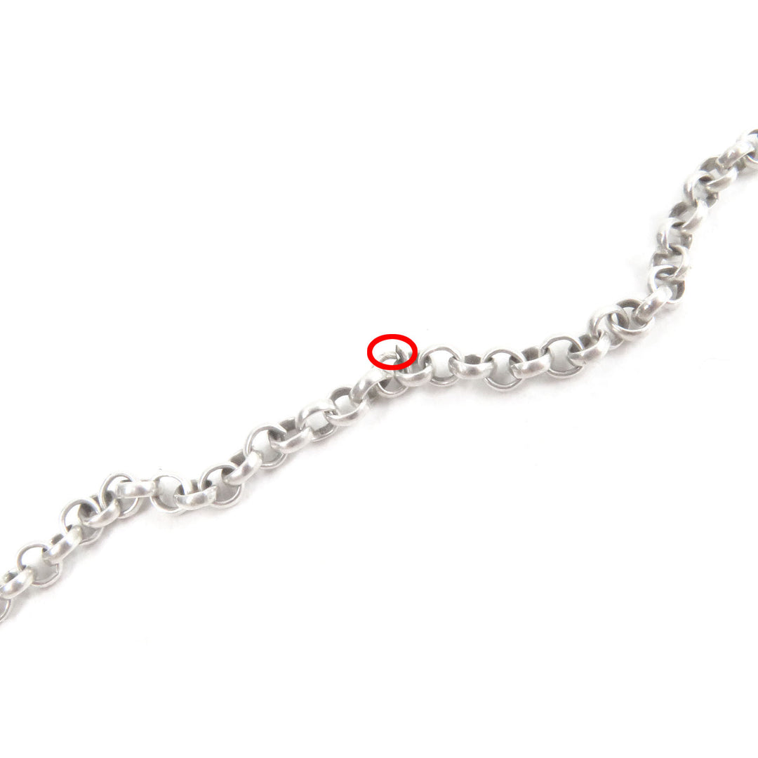 Great CHROME HEARTS Necklace Roll Chain 18 inches Silver SV925 mens
