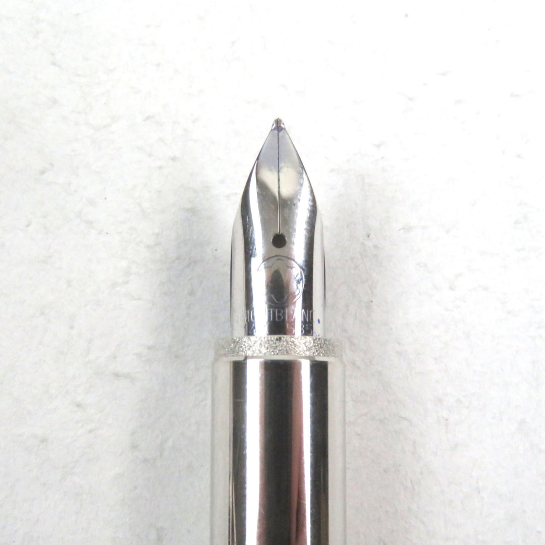 Excellent MONTBLANC fountain pen Starwalker Logo engraved White Star Cool blue K14 mens