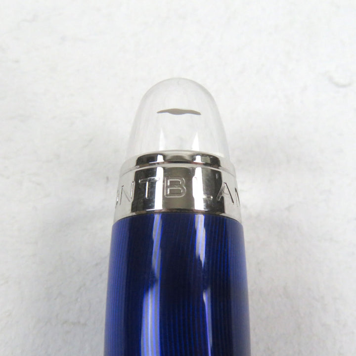 Excellent MONTBLANC fountain pen Starwalker Logo engraved White Star Cool blue K14 mens