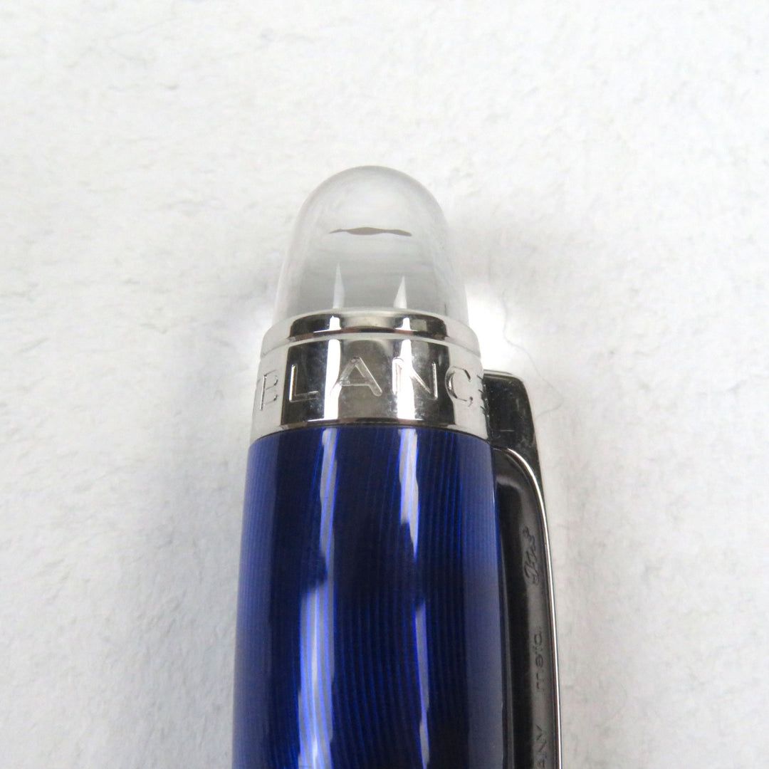 Excellent MONTBLANC fountain pen Starwalker Logo engraved White Star Cool blue K14 mens