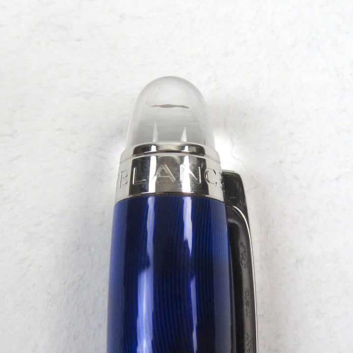 Excellent MONTBLANC fountain pen Starwalker Logo engraved White Star Cool blue K14 mens
