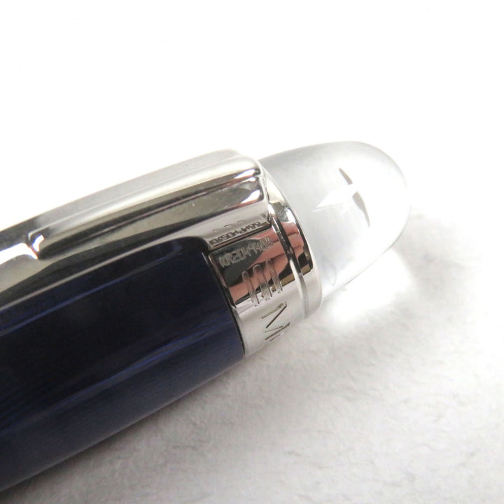 Excellent MONTBLANC fountain pen Starwalker Logo engraved White Star Cool blue K14 mens