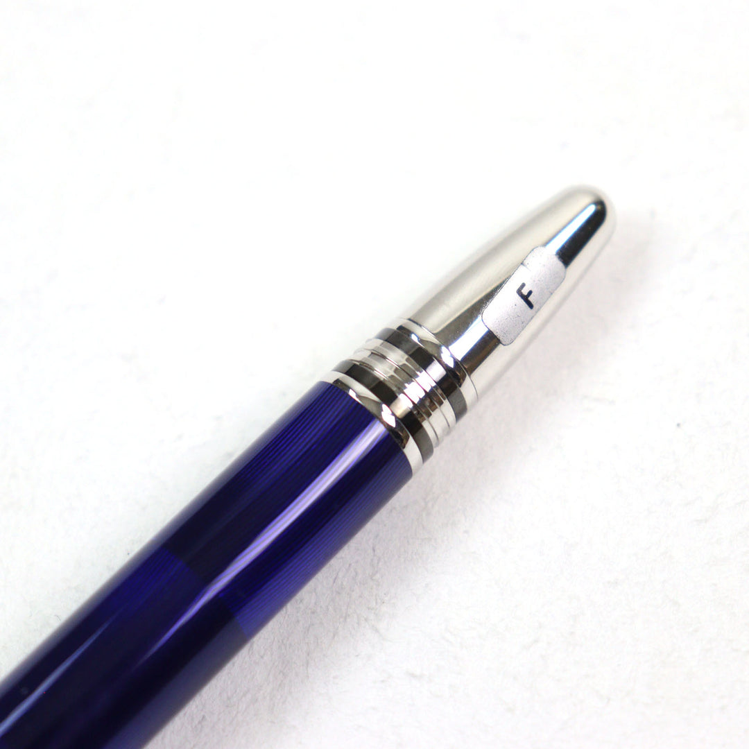 Excellent MONTBLANC fountain pen Starwalker Logo engraved White Star Cool blue K14 mens