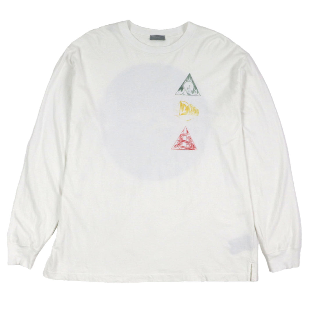 Great DIOR Long-sleeved T-shirt Printed Sweat Shirt white cotton mens L