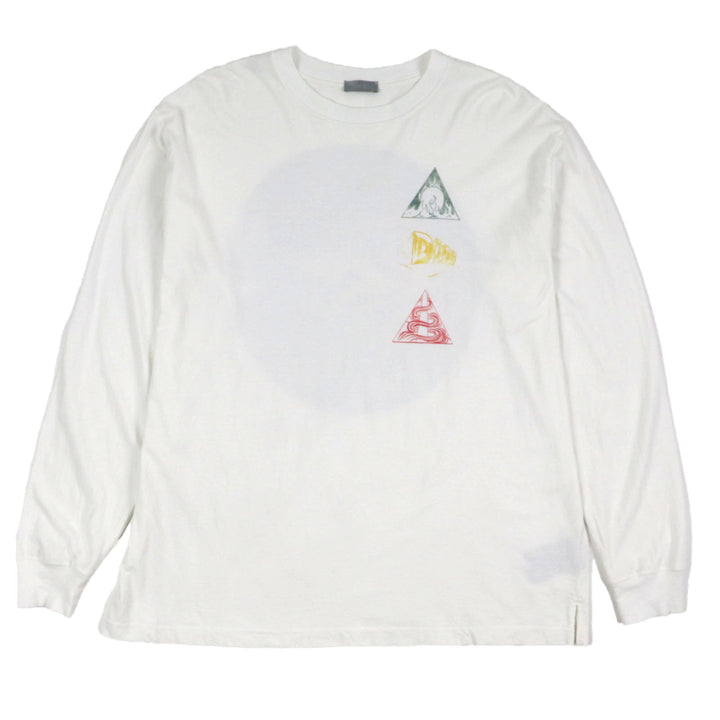 Great DIOR Long-sleeved T-shirt Printed Sweat Shirt white cotton mens L