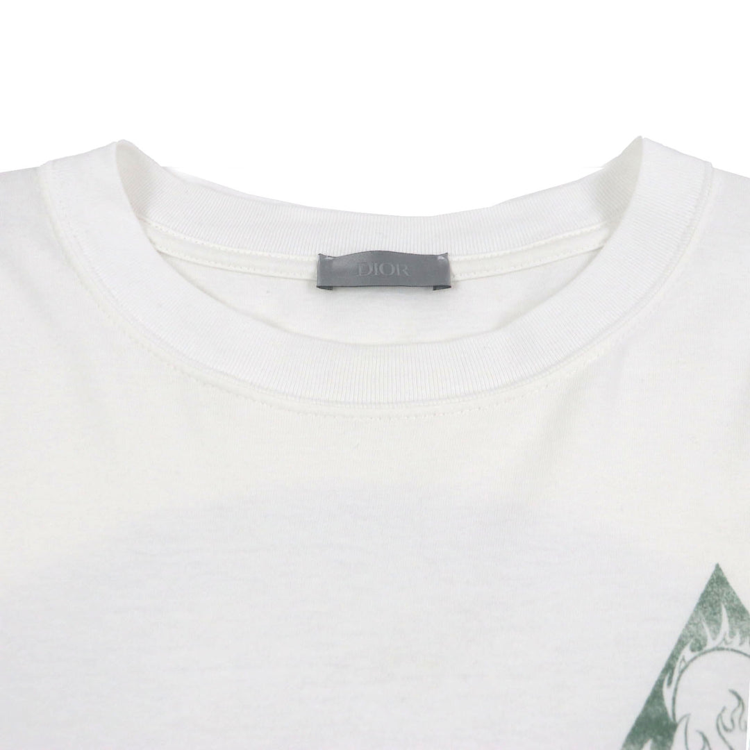 Great DIOR Long-sleeved T-shirt Printed Sweat Shirt white cotton mens L