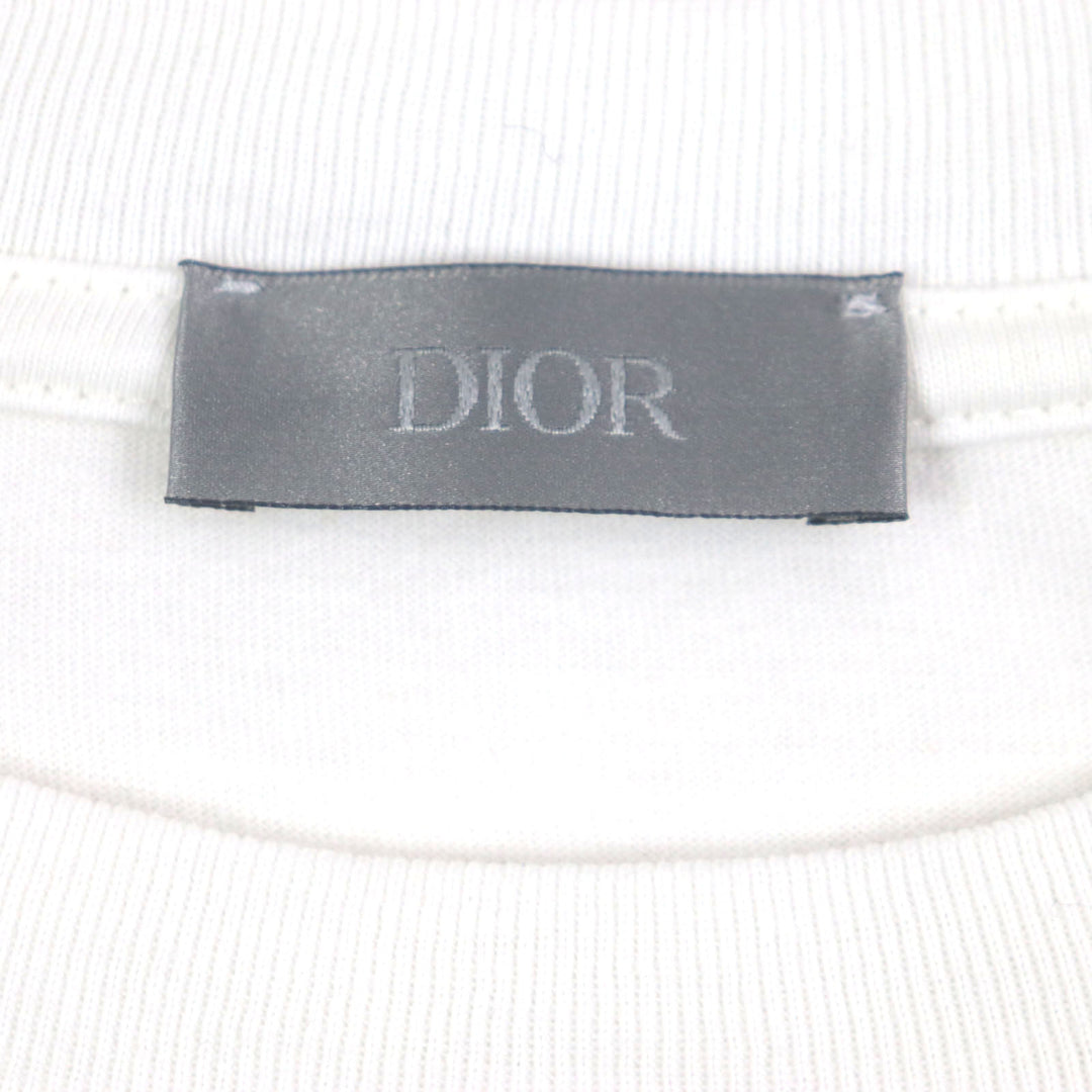 Great DIOR Long-sleeved T-shirt Printed Sweat Shirt white cotton mens L