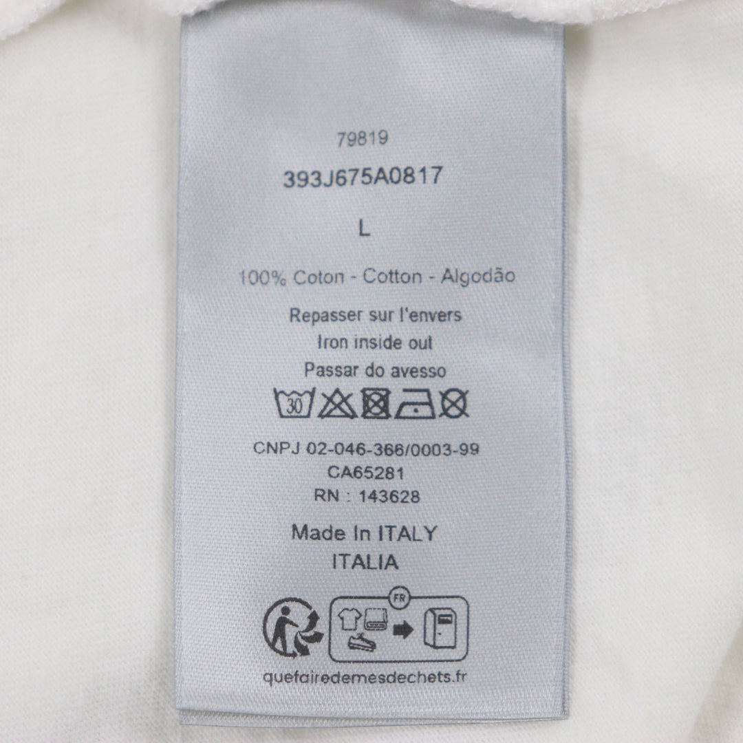 Great DIOR Long-sleeved T-shirt Printed Sweat Shirt white cotton mens L