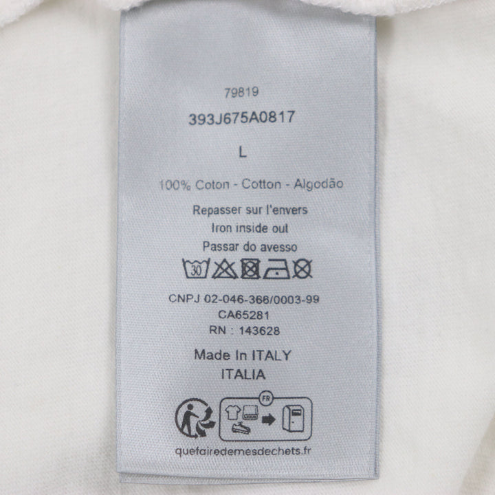 Great DIOR Long-sleeved T-shirt Printed Sweat Shirt white cotton mens L