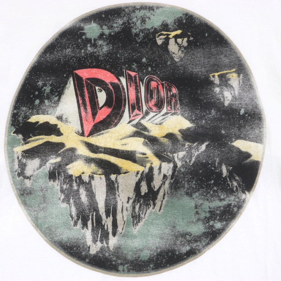 Great DIOR Long-sleeved T-shirt Printed Sweat Shirt white cotton mens L