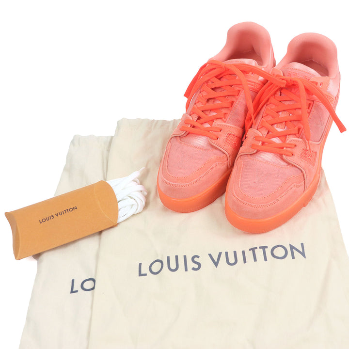 Pristine LOUIS VUITTON Low cut sneakers LV Trainer Line Monogram denim Orange