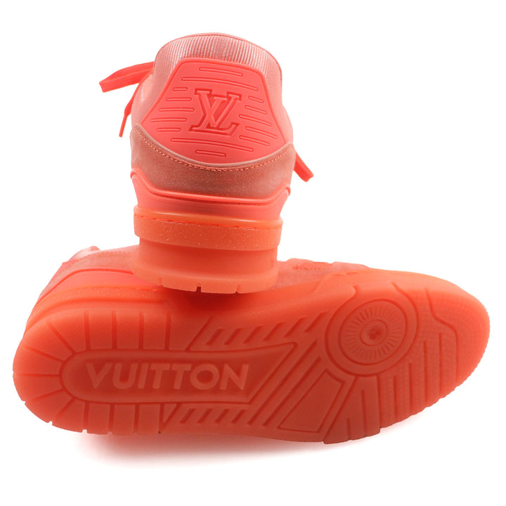 Pristine LOUIS VUITTON Low cut sneakers LV Trainer Line Monogram denim Orange