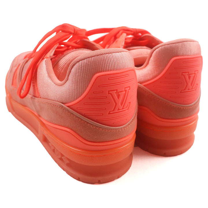 Pristine LOUIS VUITTON Low cut sneakers LV Trainer Line Monogram denim Orange