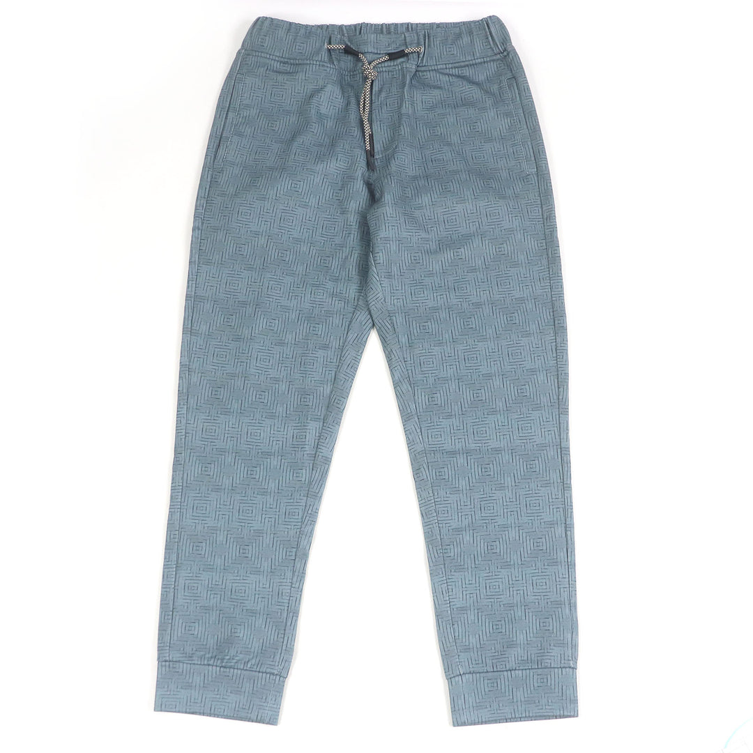 Excellent EMPORIO ARMANI Pants Black Tag All-Over Print Joggers Blue gray polyester mens S