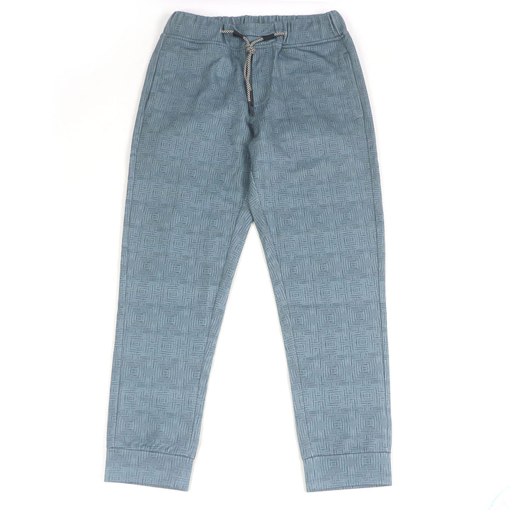 Excellent EMPORIO ARMANI Pants Black Tag All-Over Print Joggers Blue gray polyester mens S