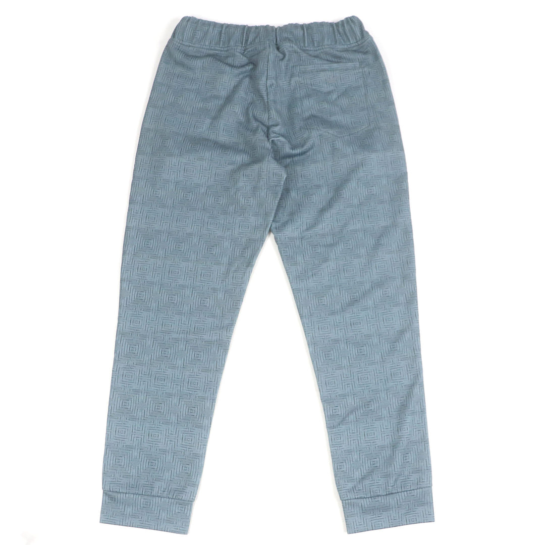 Excellent EMPORIO ARMANI Pants Black Tag All-Over Print Joggers Blue gray polyester mens S