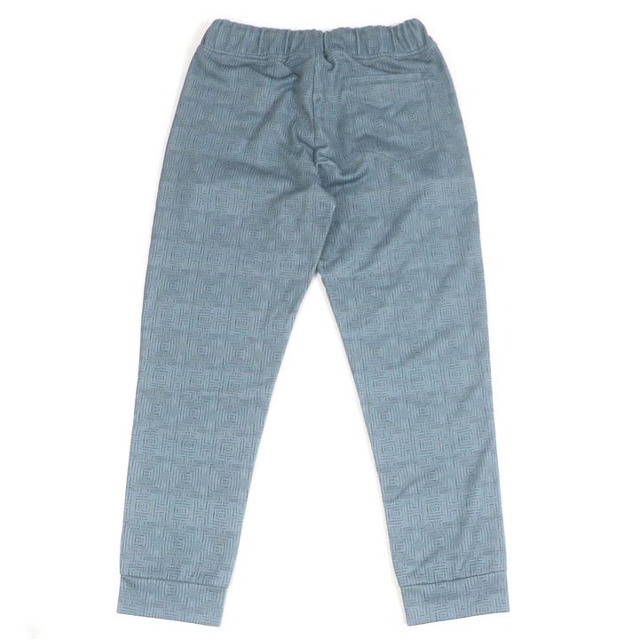 Excellent EMPORIO ARMANI Pants Black Tag All-Over Print Joggers Blue gray polyester mens S