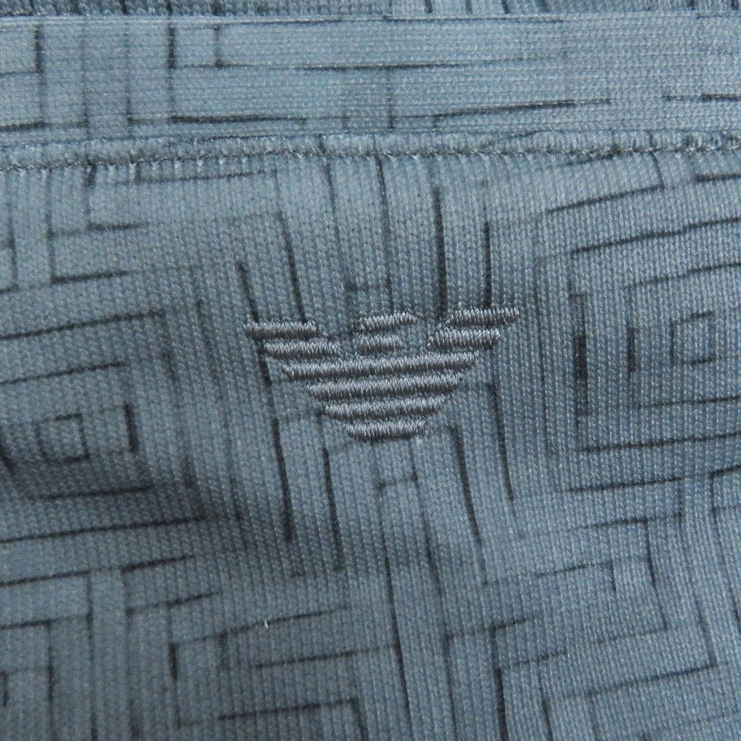 Excellent EMPORIO ARMANI Pants Black Tag All-Over Print Joggers Blue gray polyester mens S