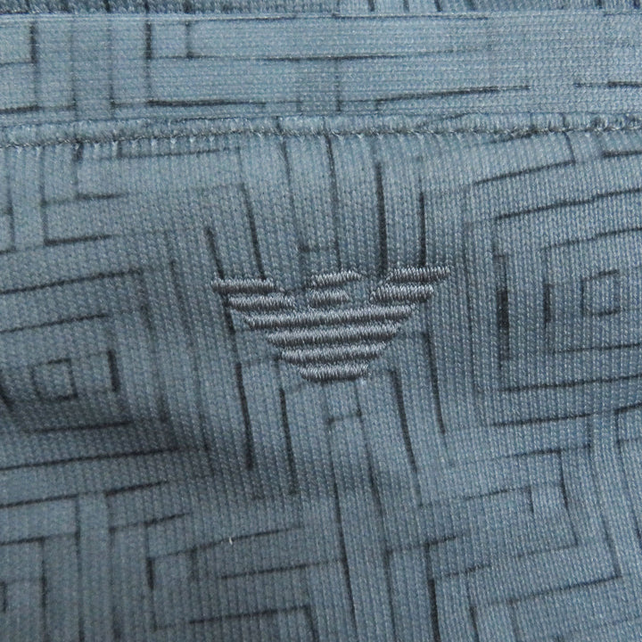 Excellent EMPORIO ARMANI Pants Black Tag All-Over Print Joggers Blue gray polyester mens S