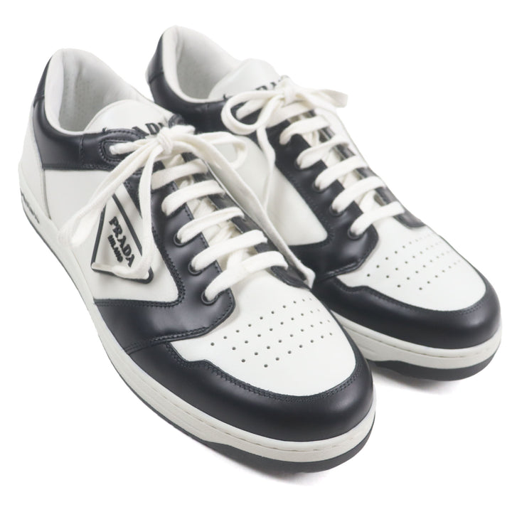 Excellent PRADA Low cut sneakers White black leather mens 8 2EE363
