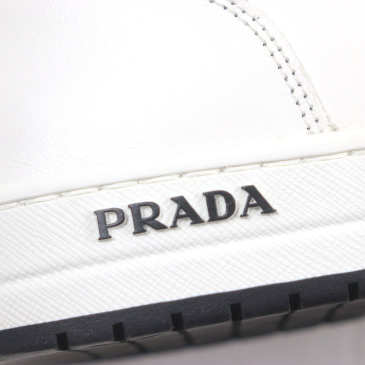 Excellent PRADA Low cut sneakers White black leather mens 8 2EE363