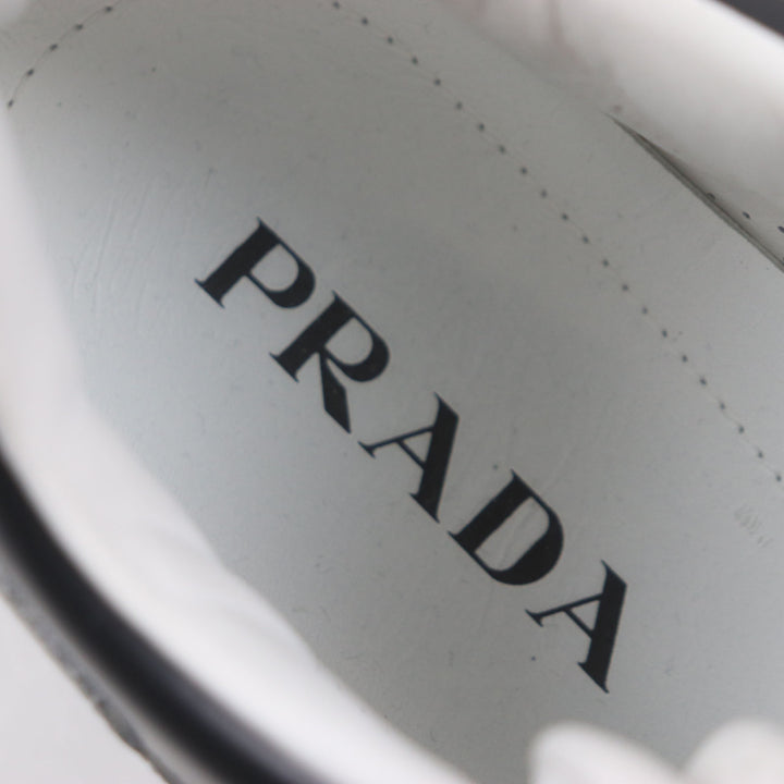 Excellent PRADA Low cut sneakers White black leather mens 8 2EE363