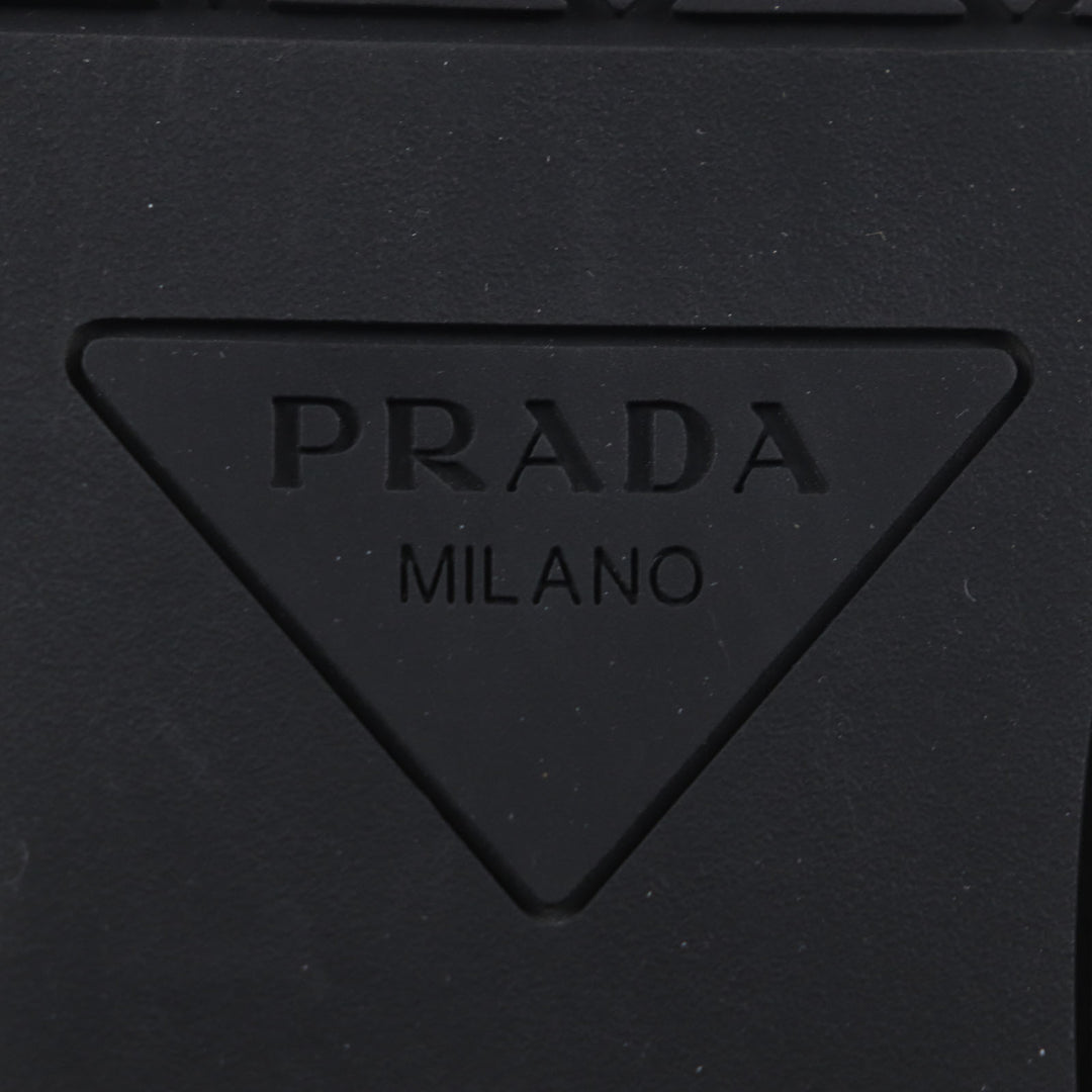 Excellent PRADA Low cut sneakers White black leather mens 8 2EE363