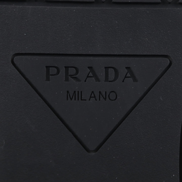 Excellent PRADA Low cut sneakers White black leather mens 8 2EE363