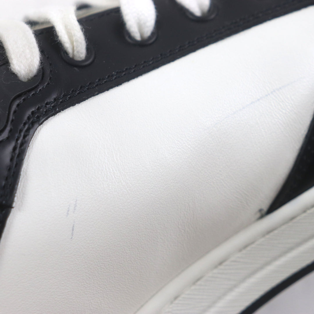 Excellent PRADA Low cut sneakers White black leather mens 8 2EE363