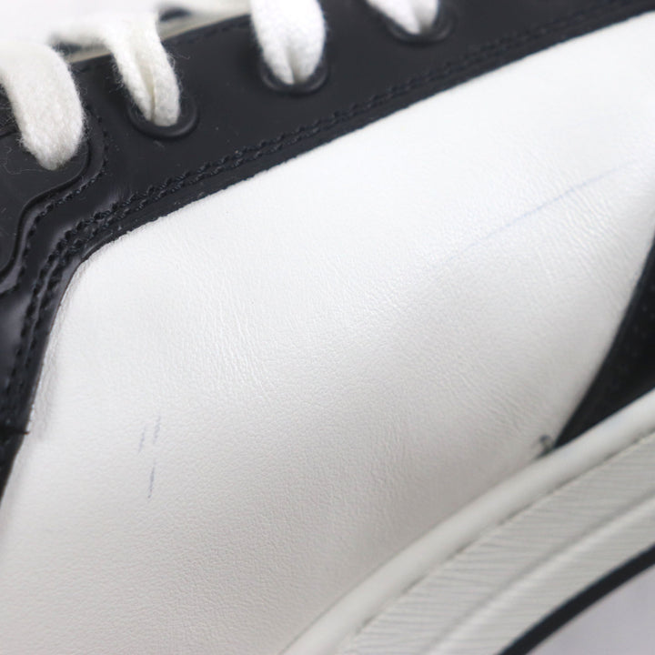 Excellent PRADA Low cut sneakers White black leather mens 8 2EE363