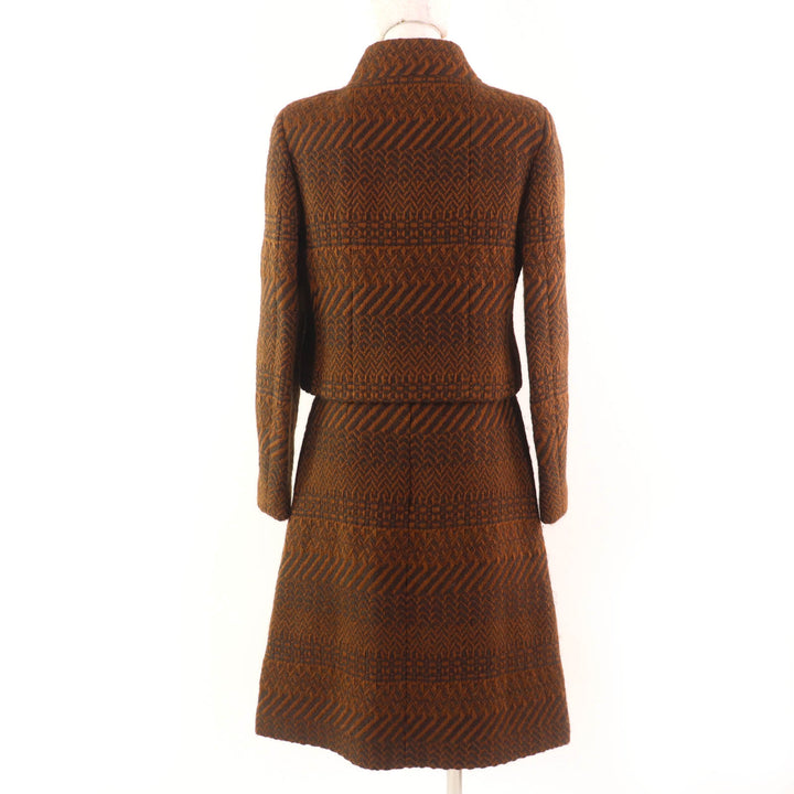 CHANEL two-piece set COCO Mark tweed with logo lining Brown 38 00A P16210W02649