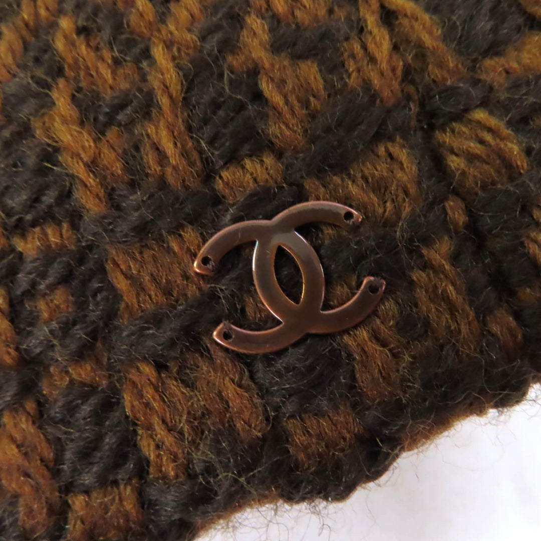 CHANEL two-piece set COCO Mark tweed with logo lining Brown 38 00A P16210W02649