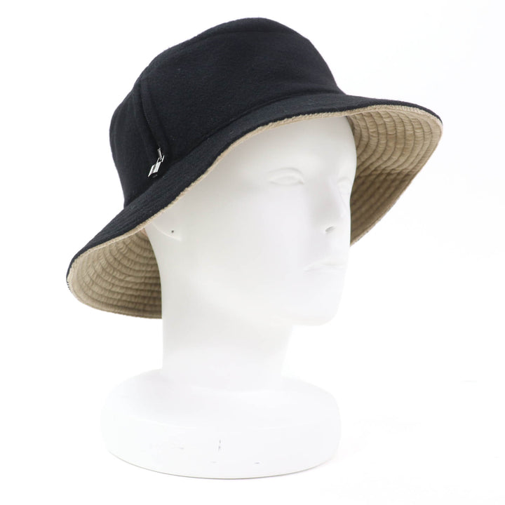Excellent HERMES hat Cadena ZIP Bucket black cashmere Women 56