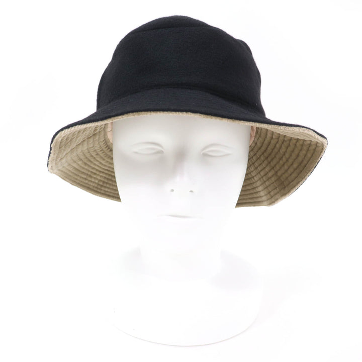 Excellent HERMES hat Cadena ZIP Bucket black cashmere Women 56