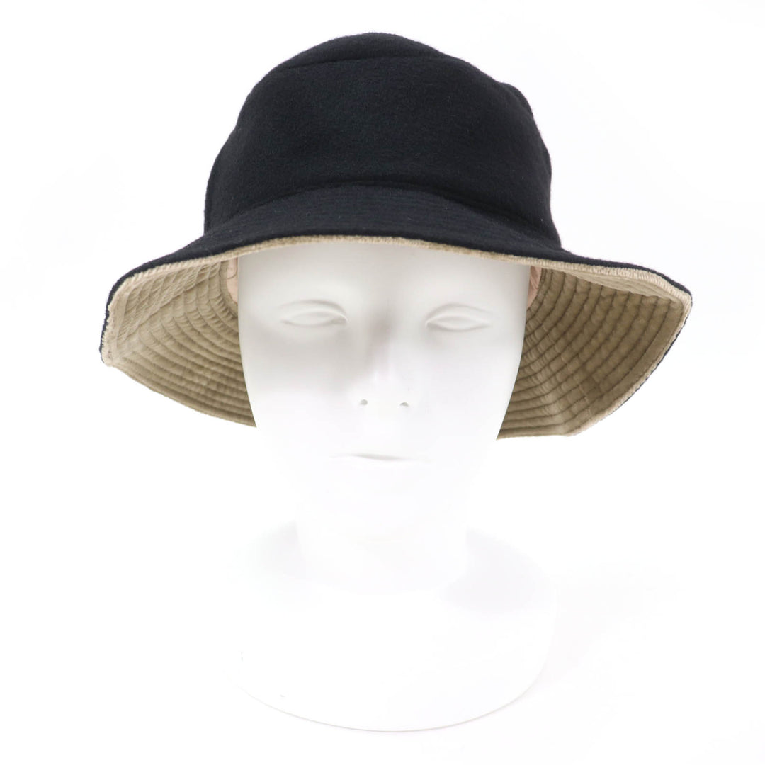 Excellent HERMES hat Cadena ZIP Bucket black cashmere Women 56