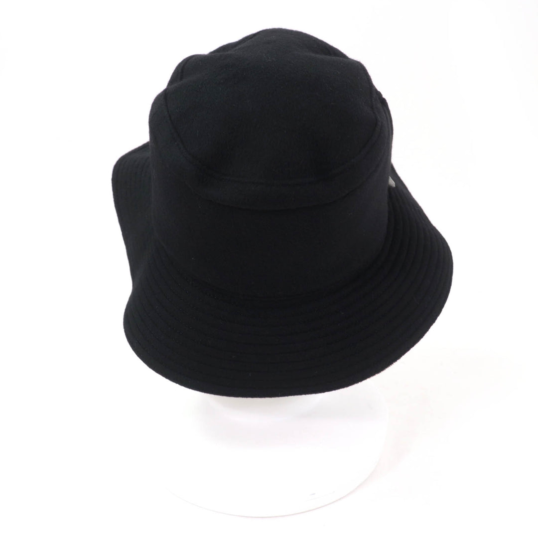 Excellent HERMES hat Cadena ZIP Bucket black cashmere Women 56