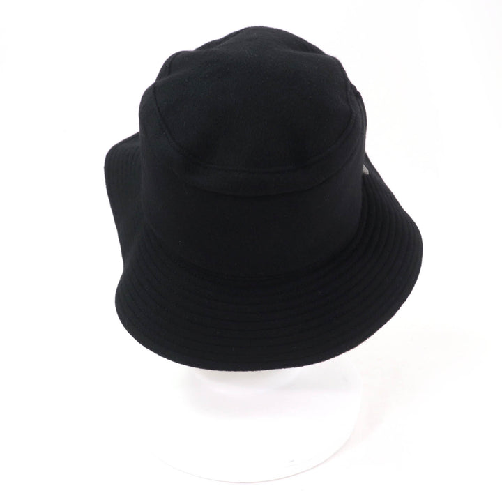 Excellent HERMES hat Cadena ZIP Bucket black cashmere Women 56