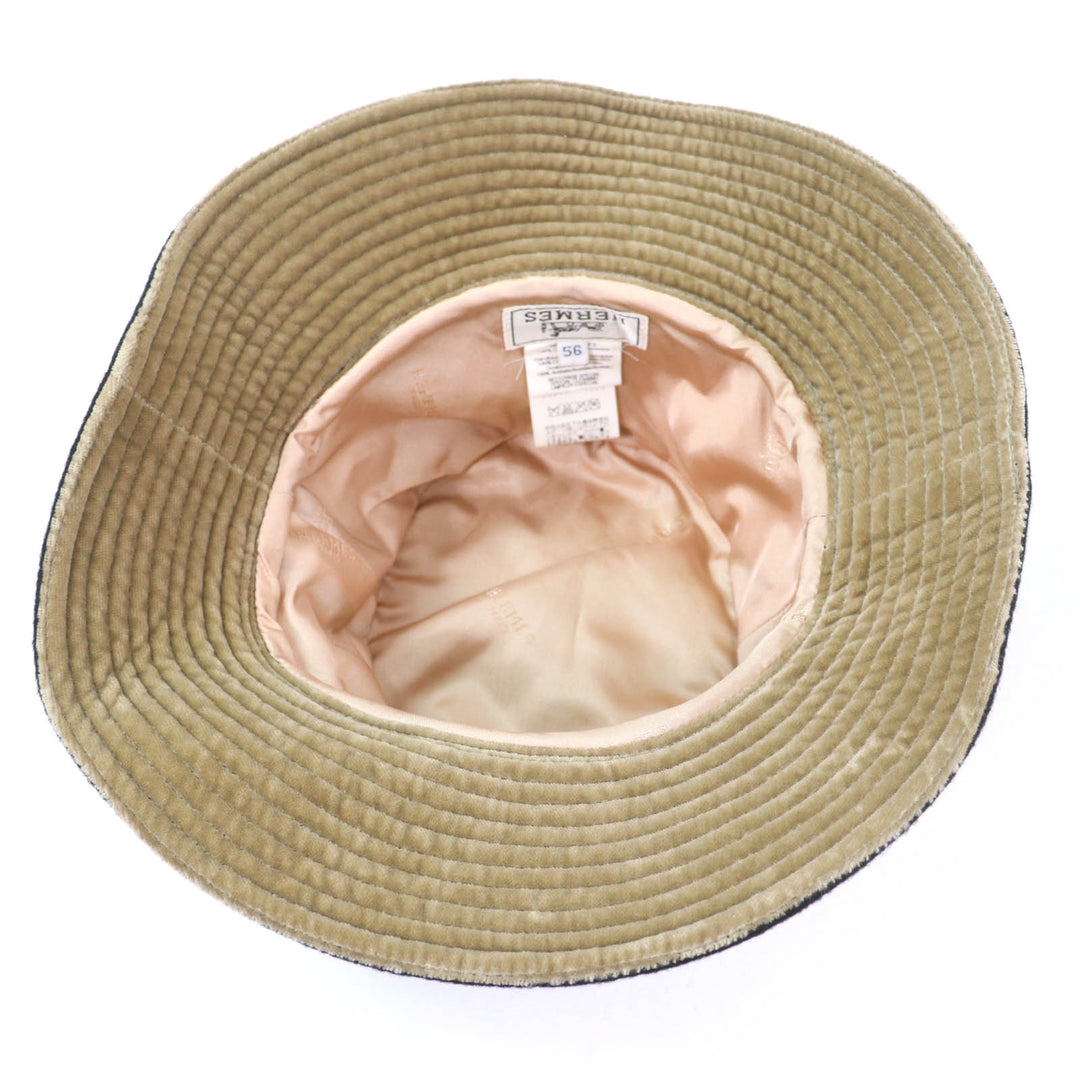Excellent HERMES hat Cadena ZIP Bucket black cashmere Women 56