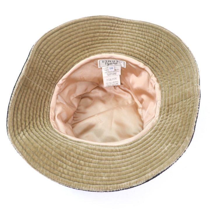 Excellent HERMES hat Cadena ZIP Bucket black cashmere Women 56