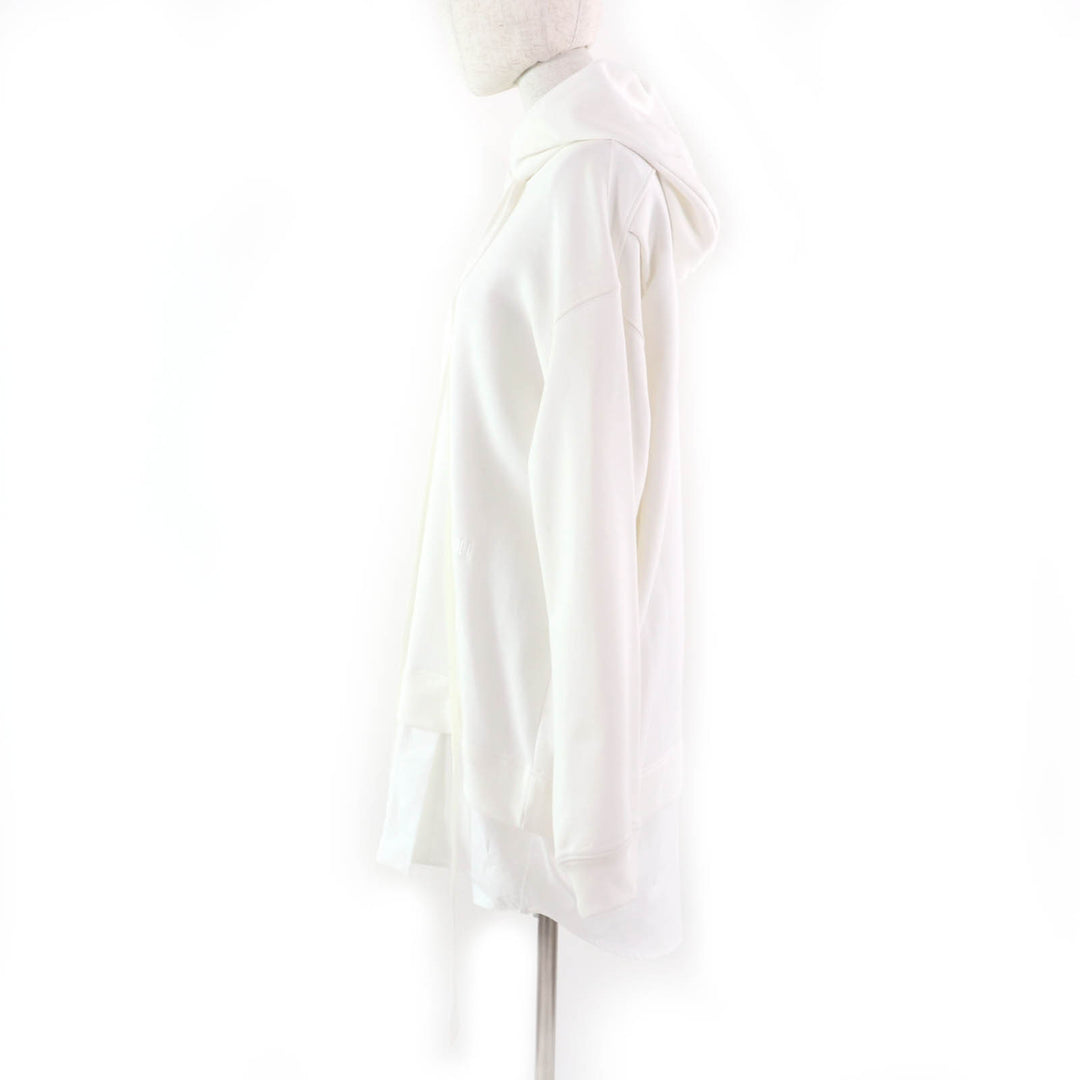 Great PATOU one piece Organic Cotton Trompe L'oeil Hoodie Dress white cotton