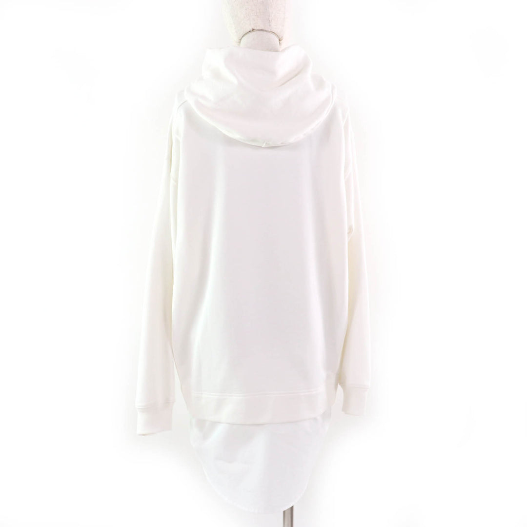 Great PATOU one piece Organic Cotton Trompe L'oeil Hoodie Dress white cotton