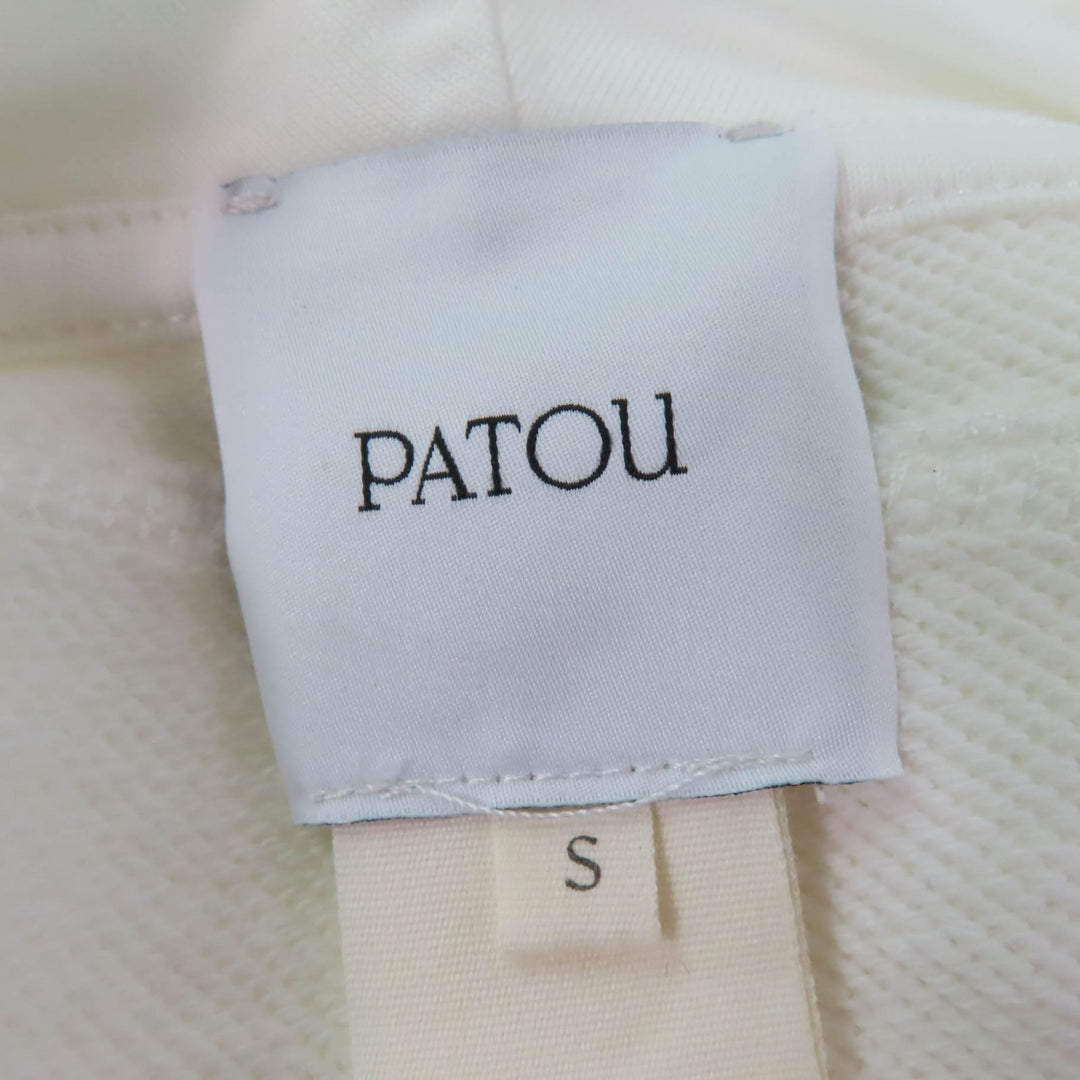 Great PATOU one piece Organic Cotton Trompe L'oeil Hoodie Dress white cotton