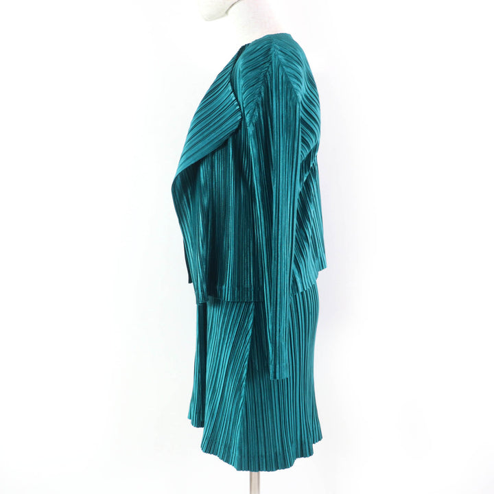 Great PLEATS PLEASE ensemble Jacket Sleeveless dress green Women PP51-JO128 PP51-JH125