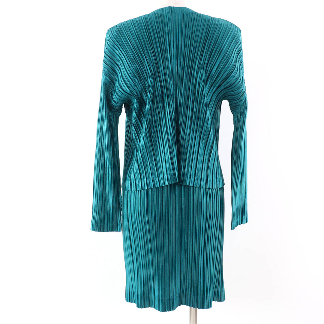 Great PLEATS PLEASE ensemble Jacket Sleeveless dress green Women PP51-JO128 PP51-JH125