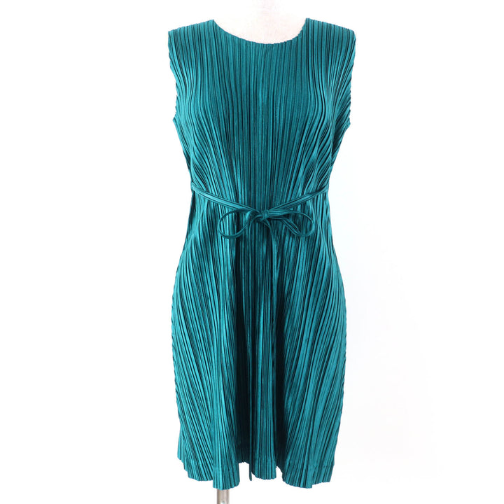 Great PLEATS PLEASE ensemble Jacket Sleeveless dress green Women PP51-JO128 PP51-JH125