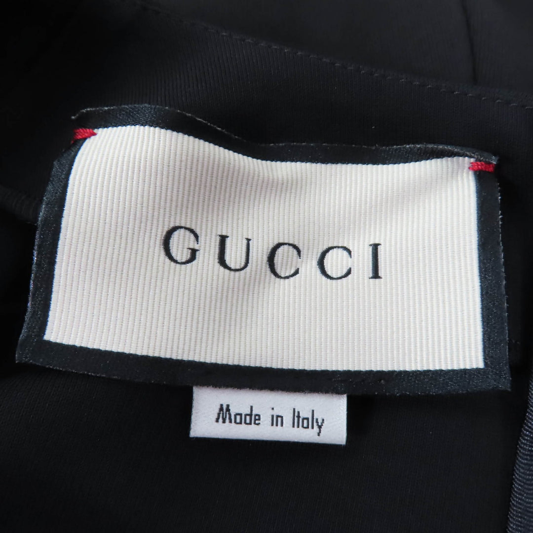 Excellent GUCCI one piece Jersey V-neck Dress with Interlocking G Pearl black XS
