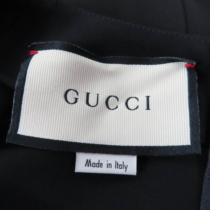 Excellent GUCCI one piece Jersey V-neck Dress with Interlocking G Pearl black XS