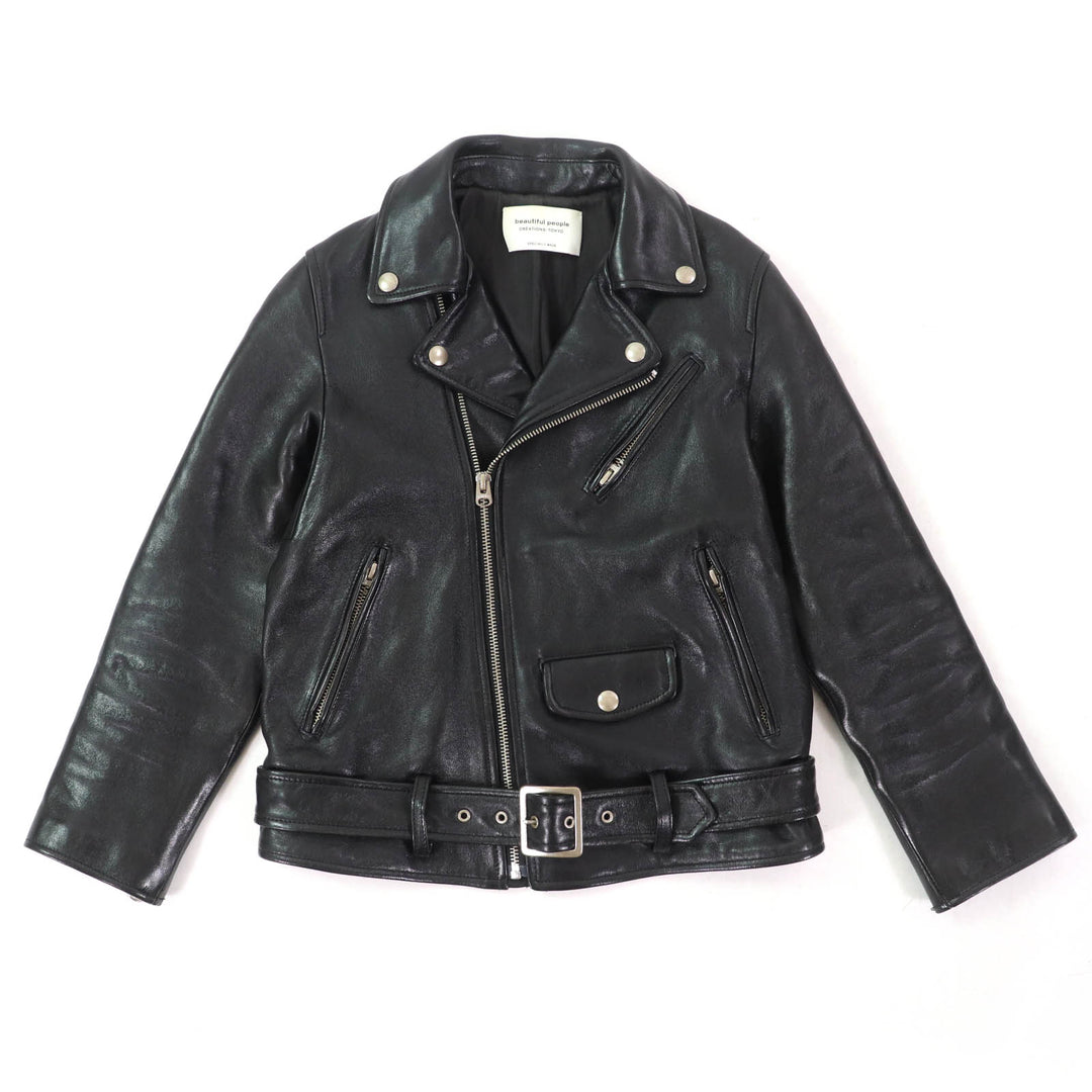 Great beautiful people Leather jacket Lamb leather black Sheep leather Kids 1735402411
