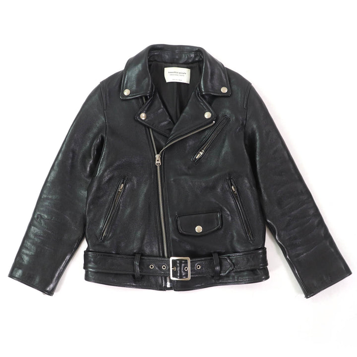 Great beautiful people Leather jacket Lamb leather black Sheep leather Kids 1735402411