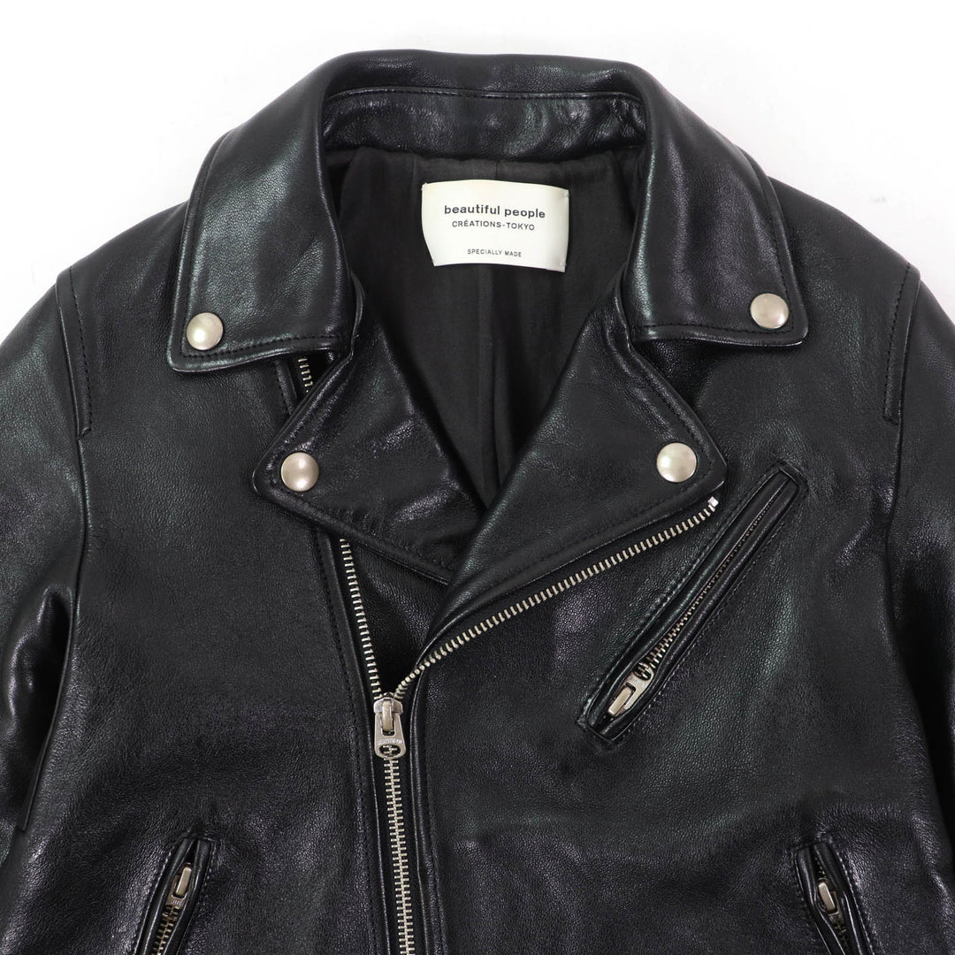 Great beautiful people Leather jacket Lamb leather black Sheep leather Kids 1735402411